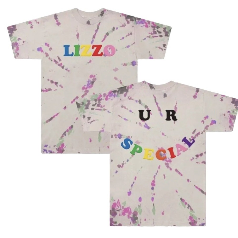 Lizzo T-Shirt Tie Dye‎ Rainbow Puff Print  U R Special Tour Merch NEW M